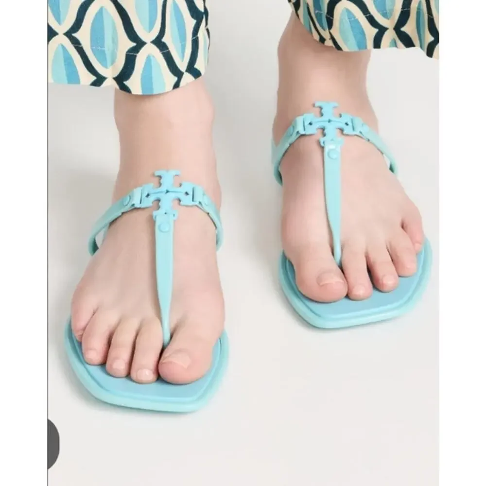 TORY BURCH Roxanne Jelly Sandals, size 10 M; strappy, flip flops, designer; Blue